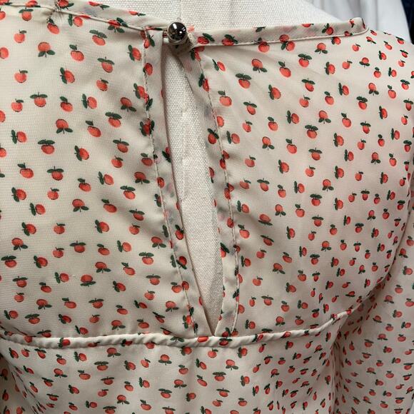 Everly Womens Small 3/4 Sleeve Dress Peach Print Cute Kidcore‎ Boutique - Picture 5 of 14